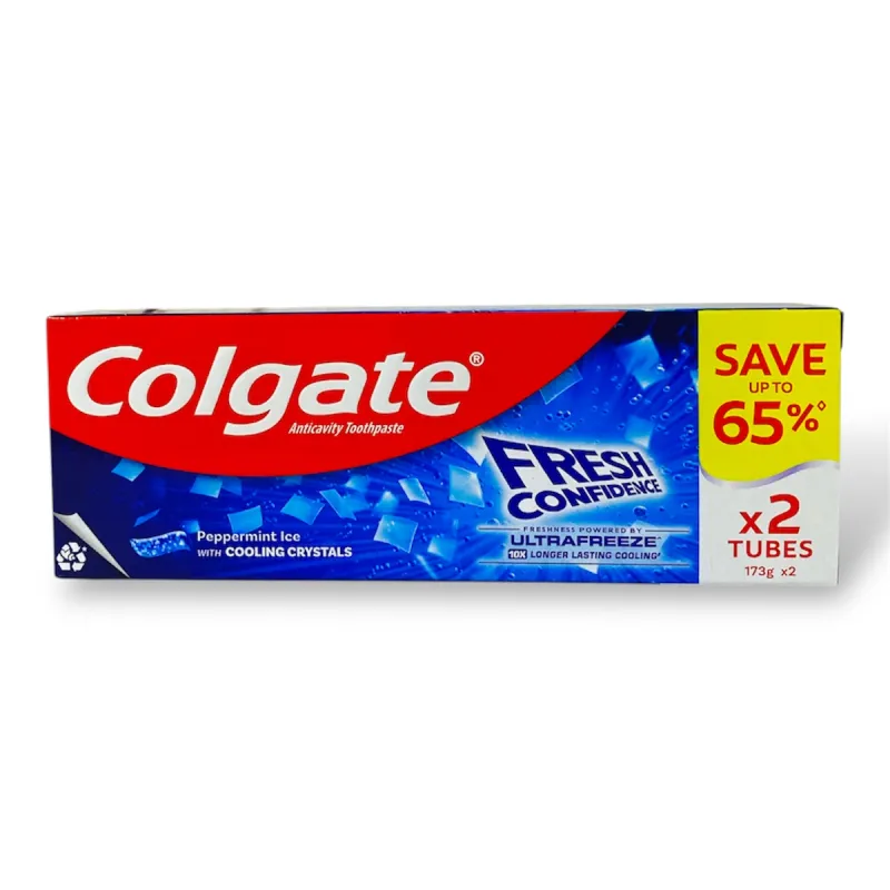 Colgate Fresh Confidence Peppermint Ice Toothpaste Twin 173g