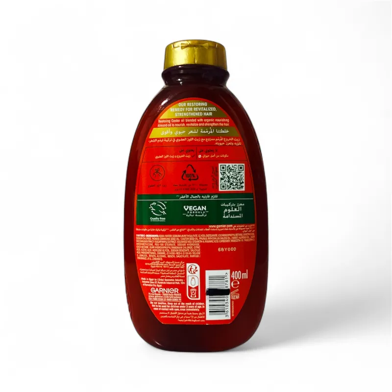 Garnier Ultra Doux Hammam Zeit Infused Shampoo 400ml Restoring Castor & Almond Oils