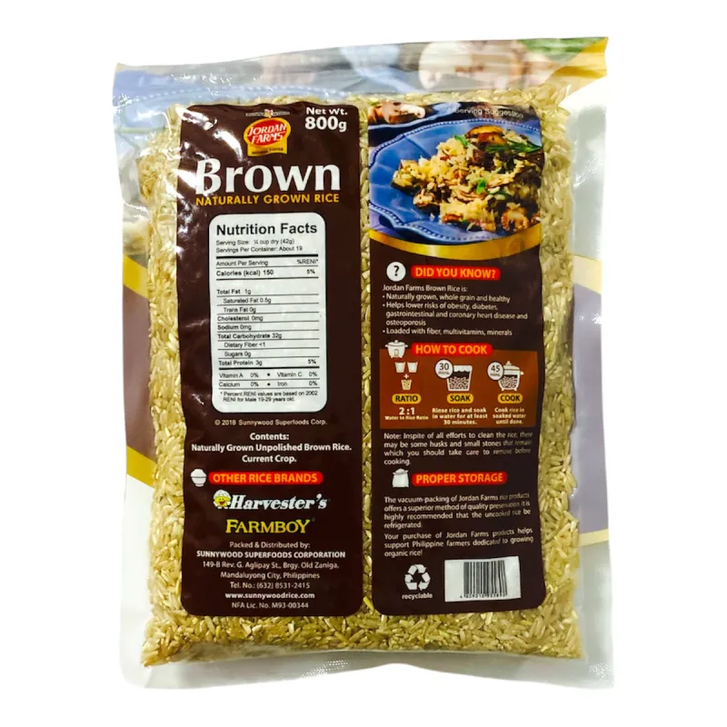 Jordan Farms Wholegrain Fibre-rich Brown Rice 800g