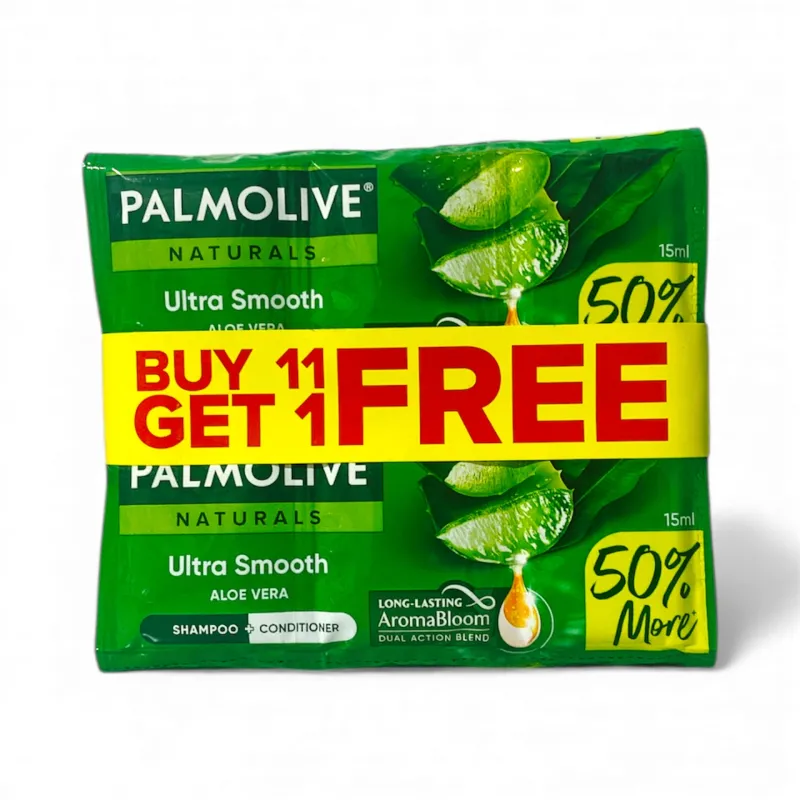 Palmolive Naturals Ultra Smooth Shampoo with Aloe Vera 15ml 12 Sachets
