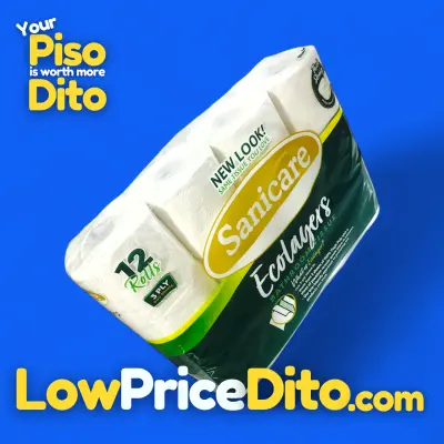 Sanicare Ecolayers Bathroom Tissue 12 Rolls 600 Sheets 3-Ply