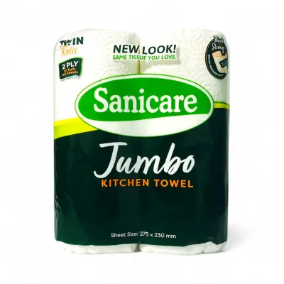 Image of Sanicare Jumbo Kitchen Towel Twin Rolls 2-Ply 70 Pulls