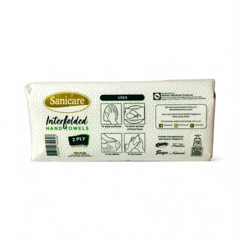 Sanicare Premium Interfolded Hand Towel 150 Pulls 2-Ply 40gsm