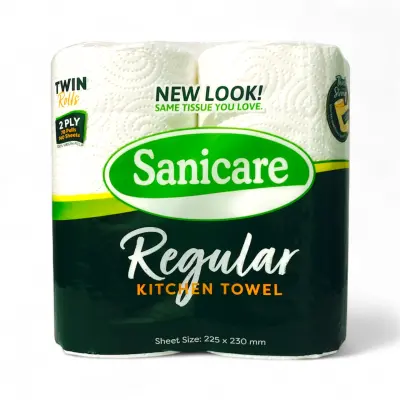 Image of Sanicare Regular Kitchen Towel 2-Ply Twin Rolls 70 Pulls