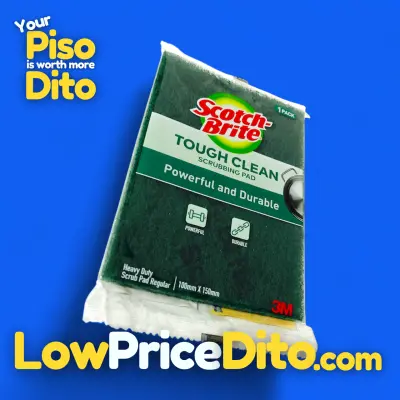 Scotch-Brite Tough Clean Scrubbing Pad | Heavy Duty | 100mm x 150mm