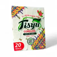 Tisyu Coreless Bathroom Tissue 20 Rolls 2-Ply 100% Virgin Pulp