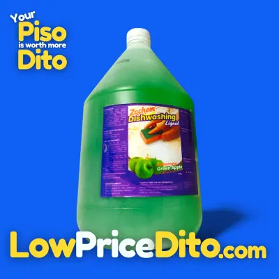 Zachem Dishwashing Liquid Green Apple 1Gal